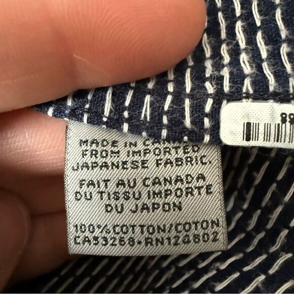 Naked & Famous Shirt Mens XL Navy Blue Long Sleeve Button Down Japanese Fabrics - Picture 10 of 13